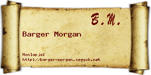 Barger Morgan névjegykártya